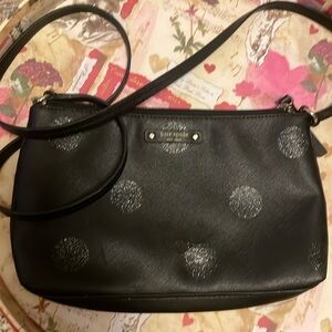 Kate Spade Black Crossbody Bag with Silver Accents
